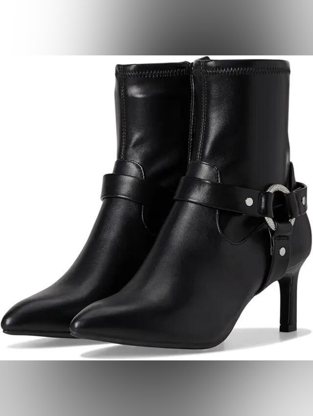 DV by Dolce Vita Black Pointed Harness Ankle Boots
